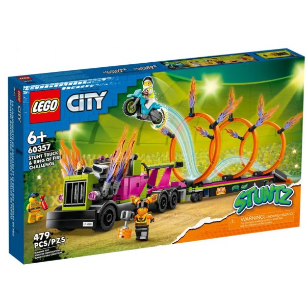 『現貨』LEGO 60357 City-特技卡車和火圈挑戰組 盒組 