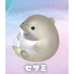 4A951『現貨』捏捏發聲軟膠海豚-透明篇 YELL 扭蛋 轉蛋 