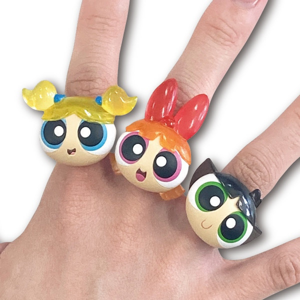 4A950『現貨』飛天小女警透色大頭戒指 T-ARTS 扭蛋 轉蛋 