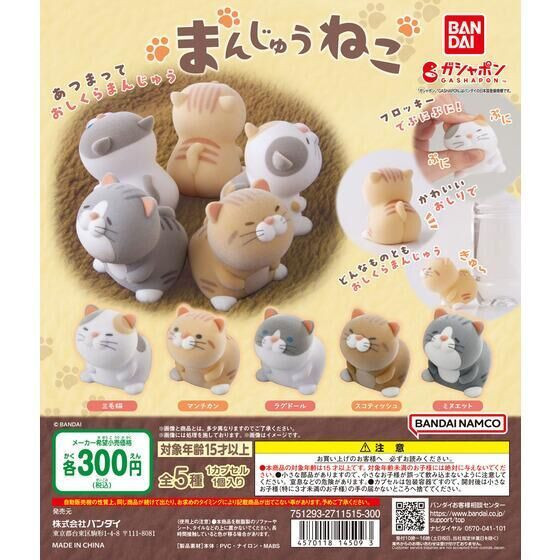 2A295『現貨』Q彈饅頭植絨貓貓 BANDAI 扭蛋 轉蛋 