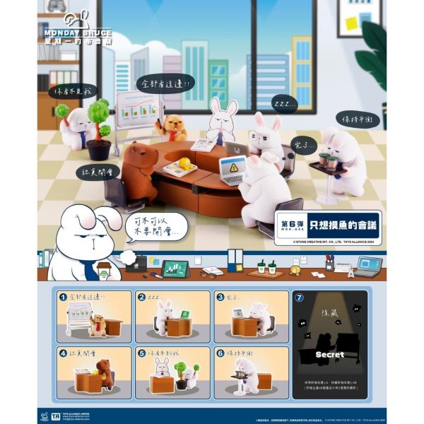 R230『現貨』星期一的布魯斯P6 只想摸魚的會議 盒玩 盲盒 