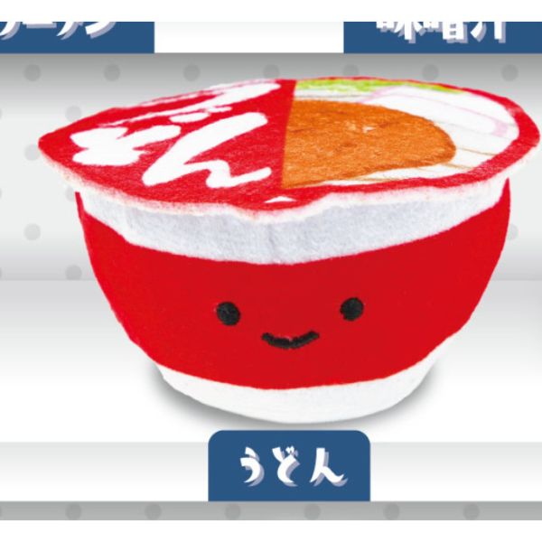 3A955『現貨』笑咪咪杯麵絨毛吊飾 Qualia 扭蛋 轉蛋 