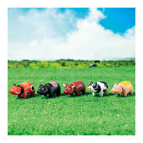 1A536『現貨』牛牛排隊公仔 BANDAI 扭蛋 轉蛋 