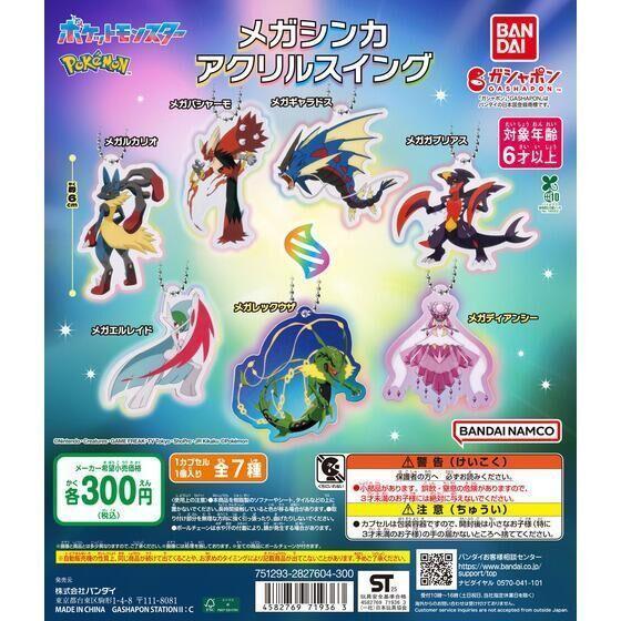 5A648『現貨』寶可夢超級進化壓克力吊飾 BANDAI  扭蛋   轉蛋 