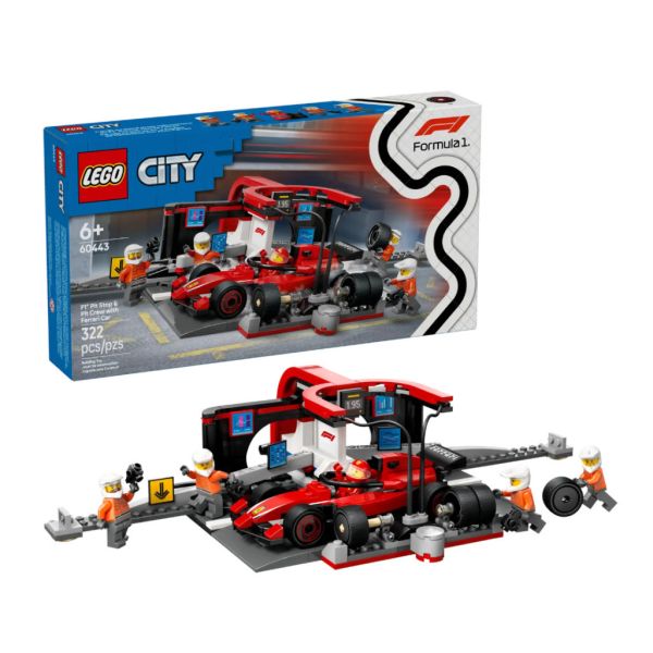 『現貨』LEGO 60443 City-F1維修站、維修人員和 Ferrari 盒組 