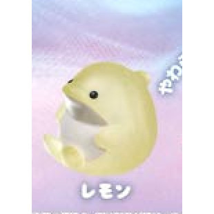 4A951『現貨』捏捏發聲軟膠海豚-透明篇 YELL 扭蛋 轉蛋 