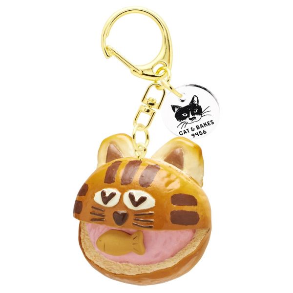 4A519『現貨』銅鑼貓麵包鉤環吊飾 KITAN 扭蛋 轉蛋 