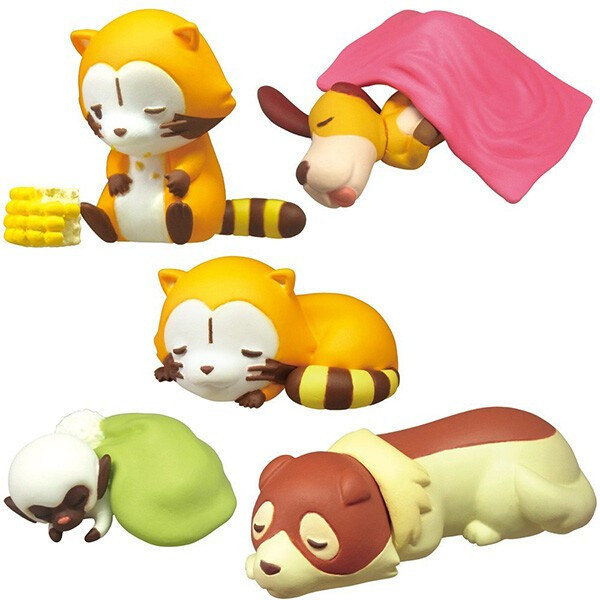 2A243『現貨』世界名作劇場 小浣熊睡眠公仔 T-ARTS 扭蛋 轉蛋 