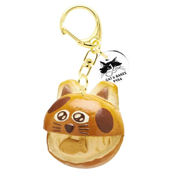 4A519『現貨』銅鑼貓麵包鉤環吊飾 KITAN 扭蛋 轉蛋 