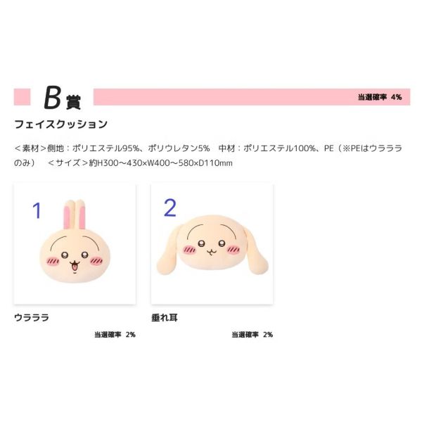 F042『現貨』日版 限定 吉伊卡哇-兔兔 一番賞 抽獎 絨毛玩偶 