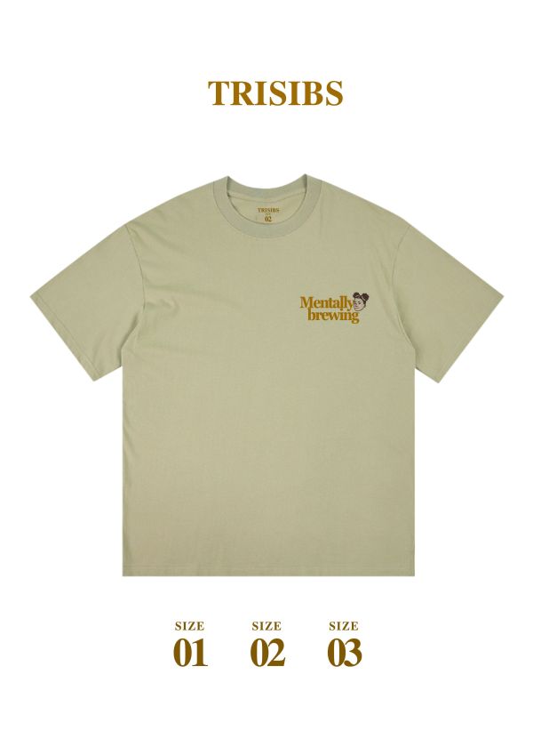 TRISIBS - 幽默咖啡人系列「coffee makes me horny」短袖TEE寬鬆純棉 