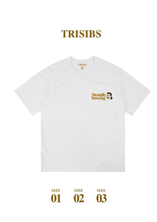 TRISIBS - 幽默咖啡人系列「coffee makes me horny」短袖TEE寬鬆純棉 