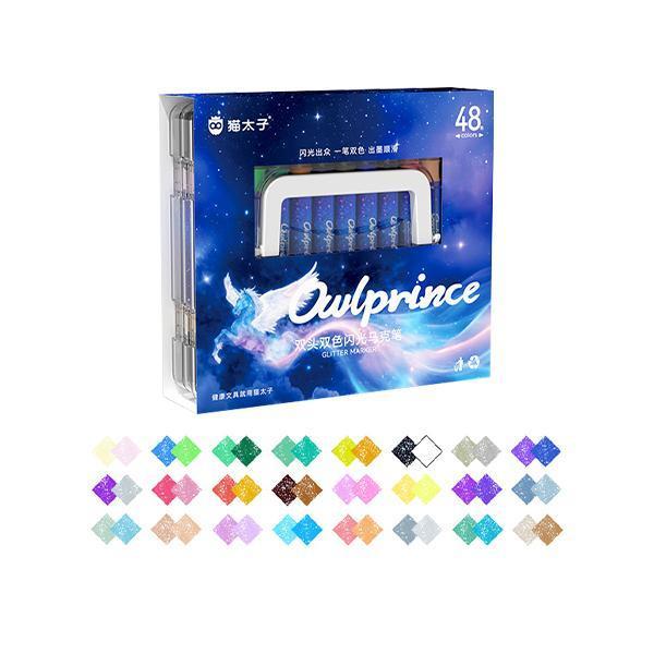 【貓太子】雙頭雙色閃光馬克筆 貓太子,馬克筆,麥克筆,螢光筆,塗鴉,手帳,筆記,爆閃馬克筆