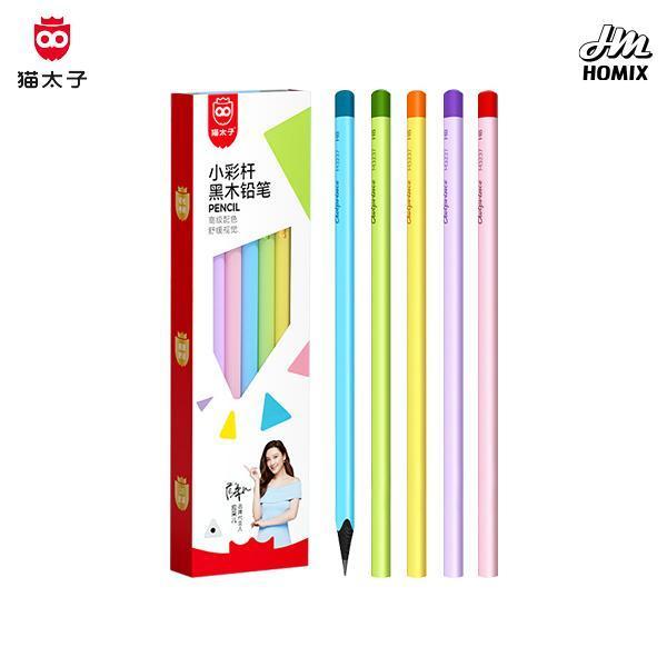 【貓太子】小彩桿黑木鉛筆 