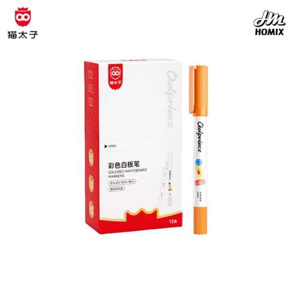 【貓太子】彩色白板筆 貓太子,貓太子彩色白板筆,彩色白板筆,雙頭白板筆,水性白板筆,白板塗鴉筆,多色白板筆,12色白板筆,白板書寫筆,學習白板筆