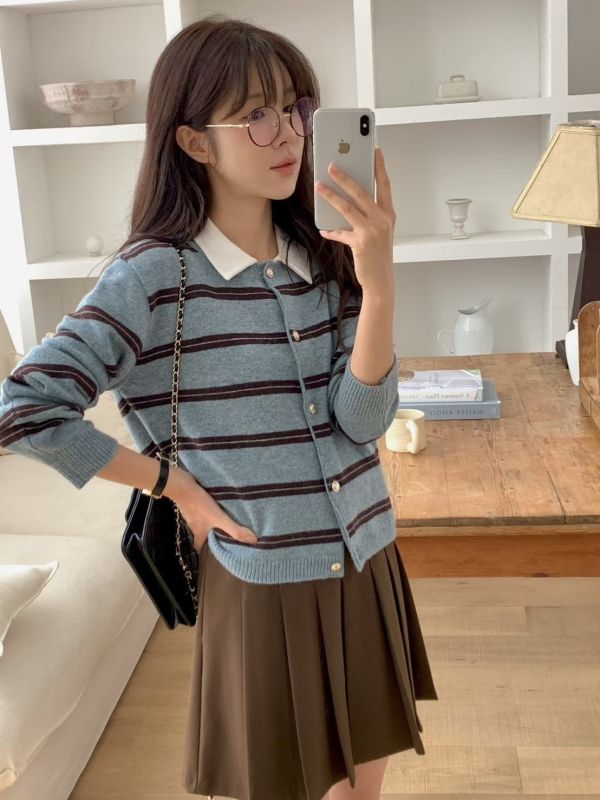 鹽系羊毛條紋長袖外套 TIZZI,羊毛,外套,條紋