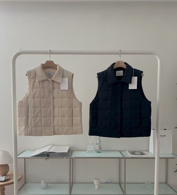 【TIZZI】鹽系鋪棉格子尼龍背心 鋪棉背心 TIZZI,鋪棉背心,背心,疊穿