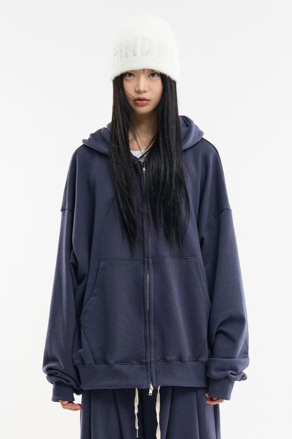 OVERSIZE 男女共穿A字打摺棉褲 純棉雙向拉鍊連帽外套 休閒套裝 unisex 套裝,oversize,寬板,外套,棉褲,休閒