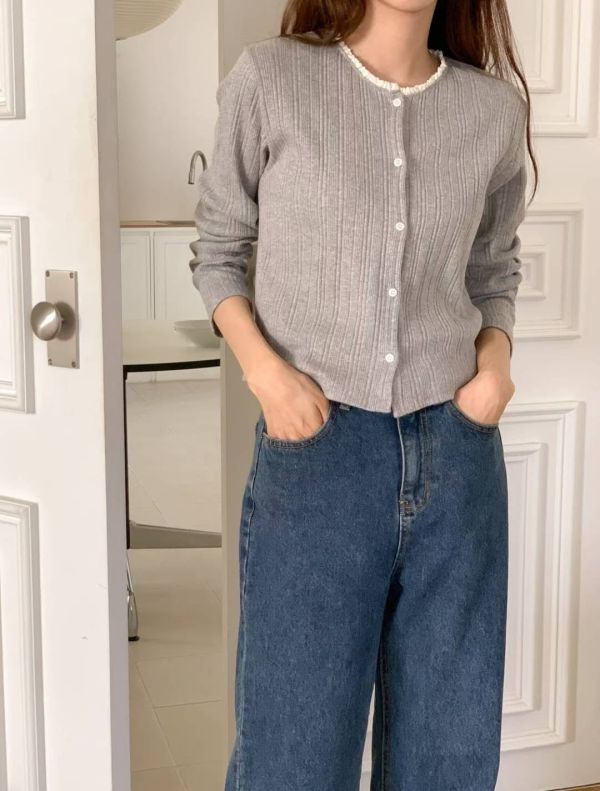 質感坑條短版開釦＋背心針織兩件套 小可愛,兩件式,罩衫,外套,細肩帶