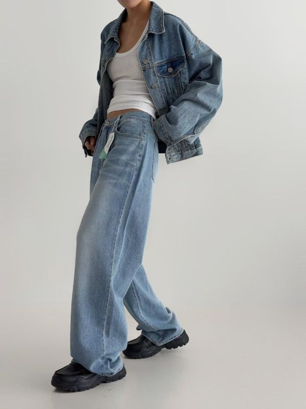 日常寬鬆百搭神褲 牛仔長褲 牛仔褲,長褲,直筒褲,寬褲