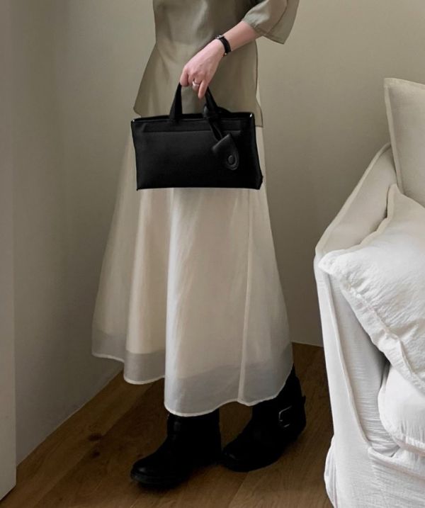 （現貨+預購）親膚舒適氣質半裙 雙層薄紗長裙 百搭 裙子 長裙,半裙,薄紗,雙層,質感,A字裙