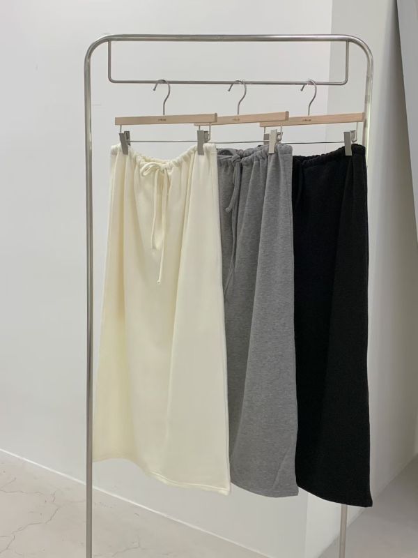 高腰垂墜感長裙 抽繩棉長裙 百搭長裙 