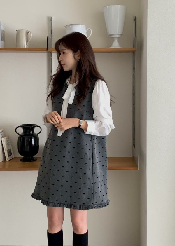 【TIZZI】俏麗蝴蝶結疊穿洋裝 短洋裝 短版 TIZZI,短洋,短版洋裝,無袖