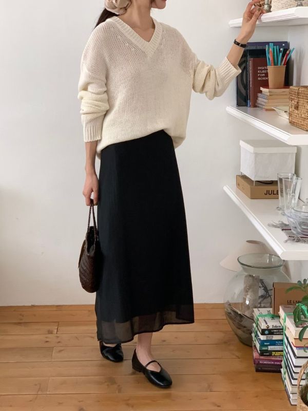 （現貨+預購）親膚舒適氣質半裙 雙層薄紗長裙 百搭 裙子 長裙,半裙,薄紗,雙層,質感,A字裙