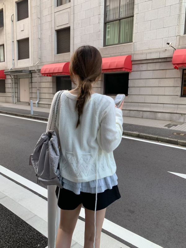 荷葉邊蝴蝶結條紋雙層裙 層次上衣 吊帶背心 東大門 吊帶 背心 可調節背心 層次感穿搭