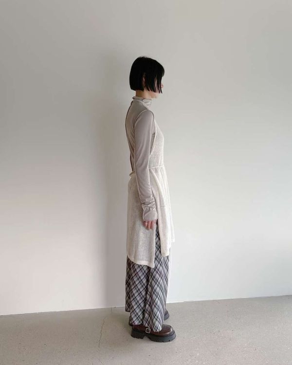 格子顯瘦微魚尾長裙 長裙,格紋,半裙,魚尾裙