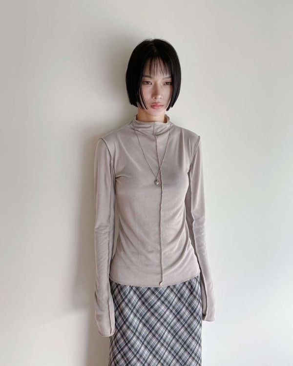 格子顯瘦微魚尾長裙 長裙,格紋,半裙,魚尾裙