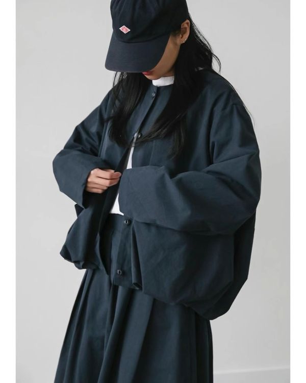 日系復古圓領寬鬆外套  落肩 澎澎 露營風 日系,圓領,外套,薄外套,純棉,南瓜,澎澎,可愛