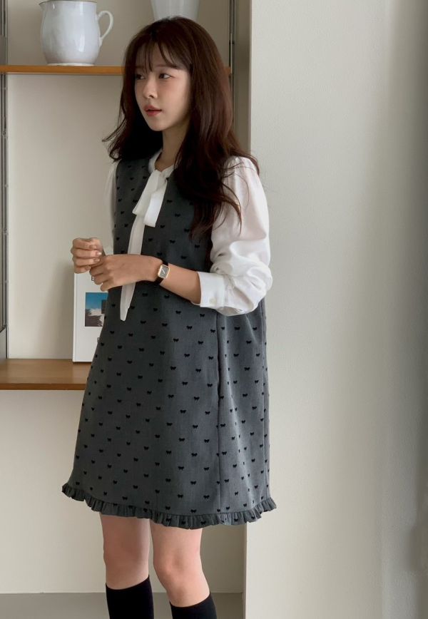 【TIZZI】俏麗蝴蝶結疊穿洋裝 短洋裝 短版 TIZZI,短洋,短版洋裝,無袖