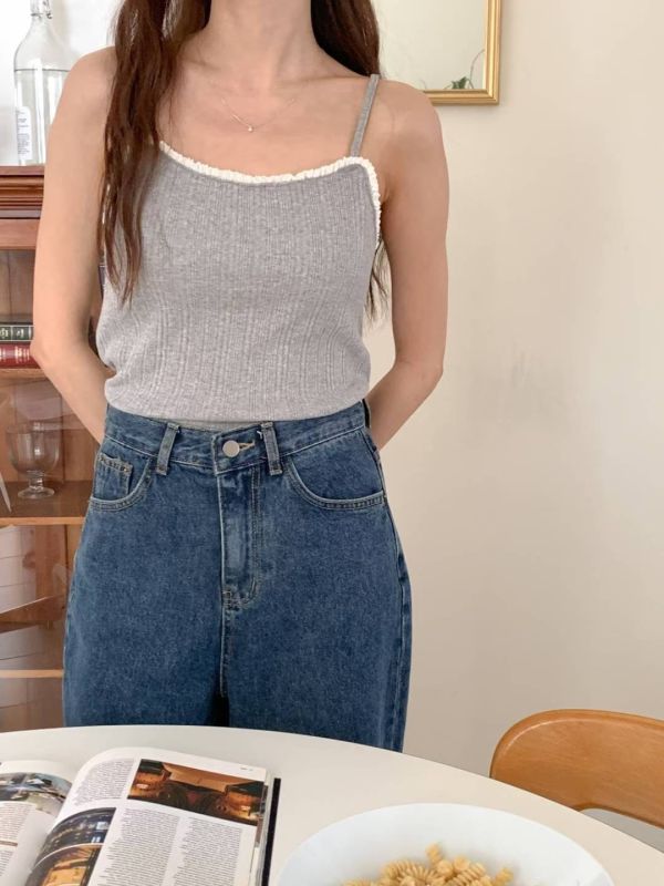 質感坑條短版開釦＋背心針織兩件套 小可愛,兩件式,罩衫,外套,細肩帶