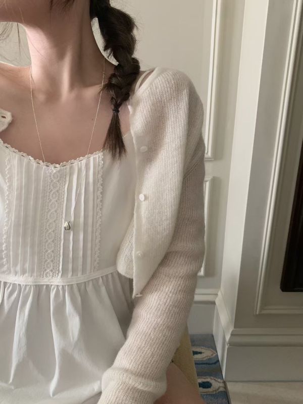 法式甜美減齡花邊連衣裙 吊帶裙 