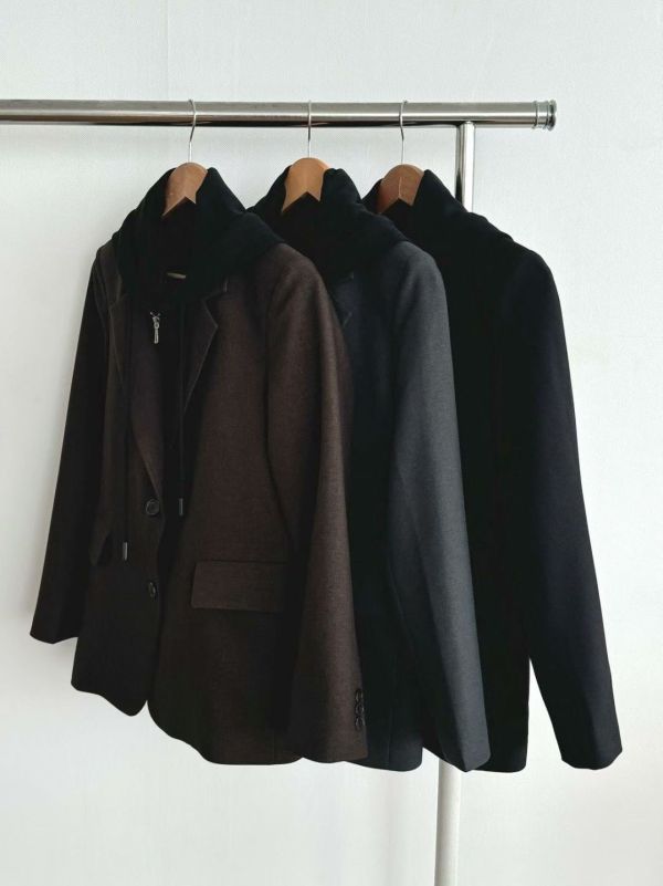 兩穿式連帽西裝外套 中性風外套 可拆式內襯 西裝,外套,連帽外套,兩穿