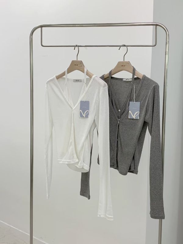 假兩件百搭長袖上衣 疊穿感上衣 