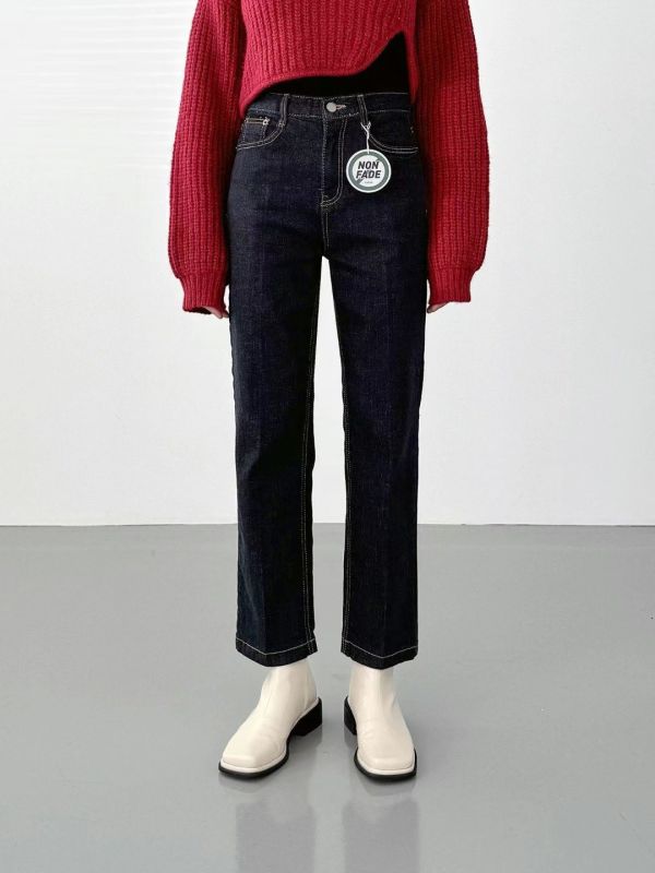 （現貨+預購）不退色窄管直筒9分褲 牛仔褲 九分褲,9分,牛仔褲,深藍,不退色