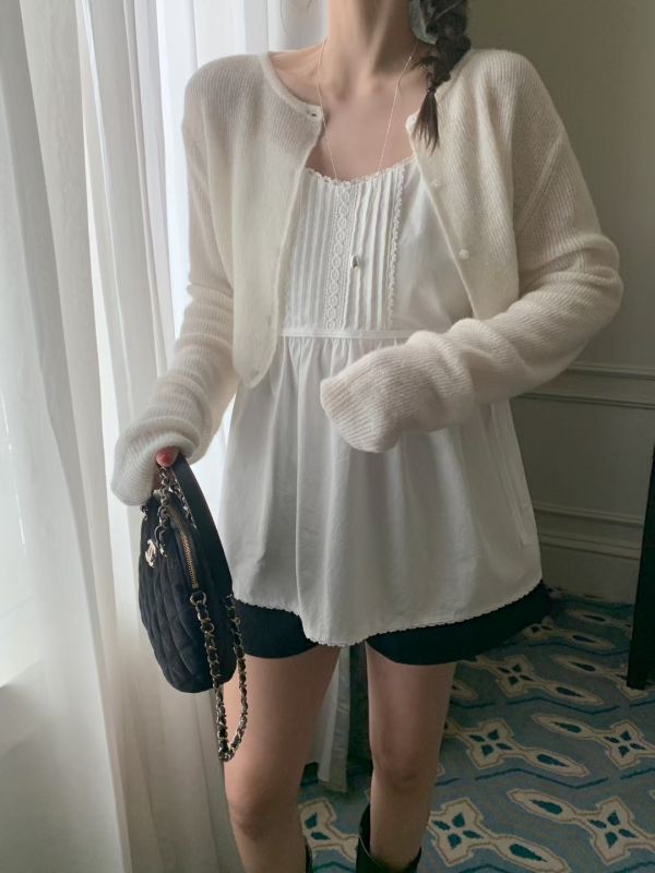 法式甜美減齡花邊連衣裙 吊帶裙 