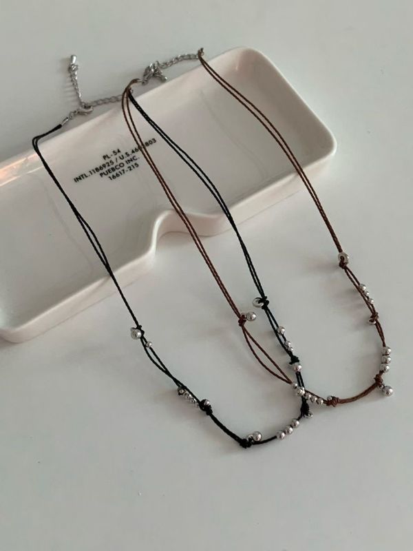 【無聲之界 Quiet Realm】雙層細繩珠子項鍊 串珠項鍊,雙層細繩,珠子,繩鍊,頸鍊