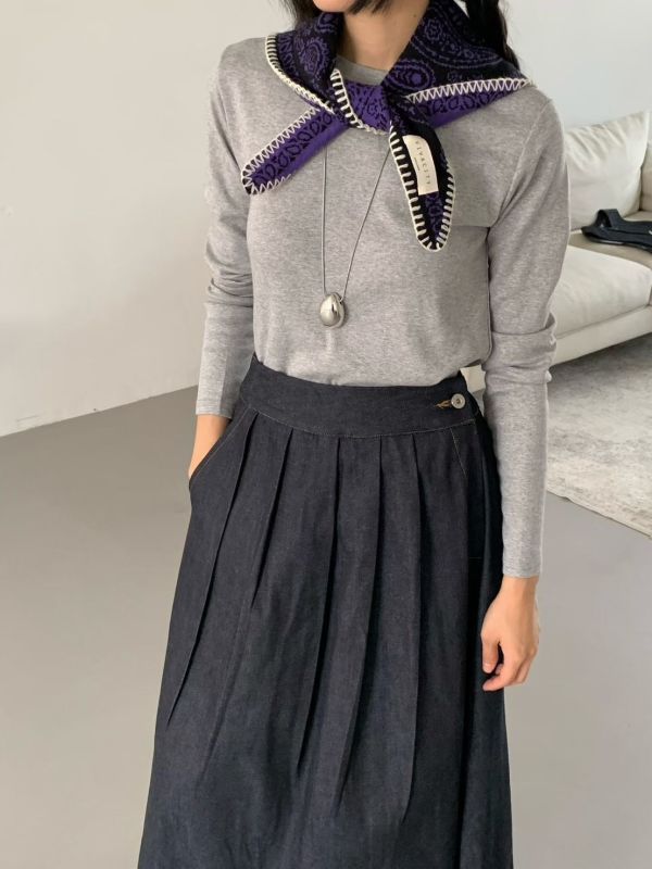 原色單寧鬆緊腰長裙 牛仔裙 原色,單寧,長裙,牛仔,牛仔裙