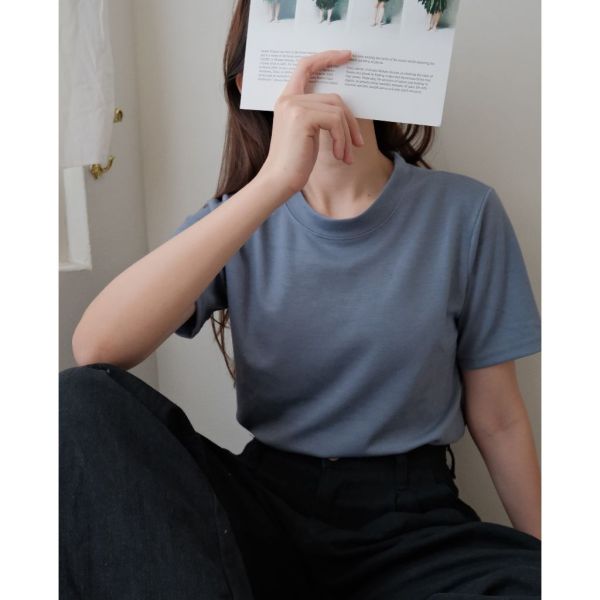 < 闆娘自帶包色款 > 超親膚舒服質感百搭圓領嫩Qt 短T,日常,短袖,圓領,素色,親膚