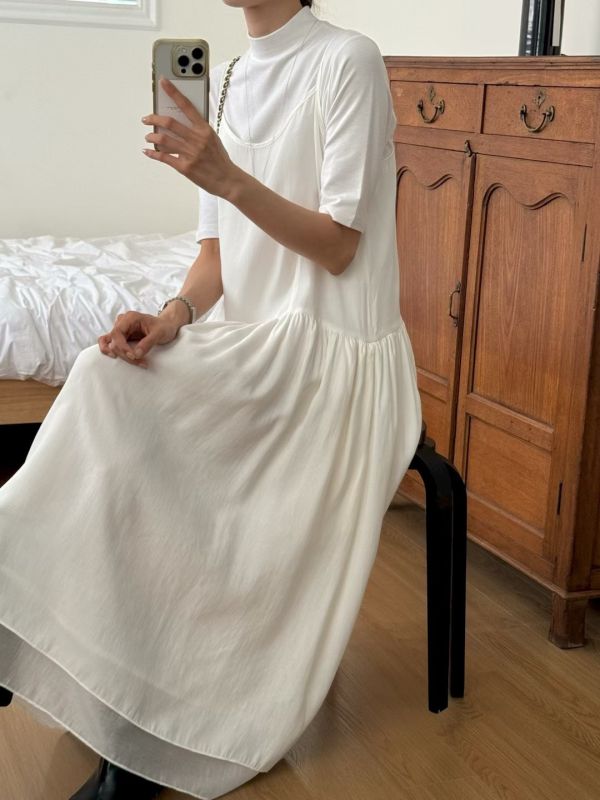 【TIZZI】親膚柔嫩細肩帶長洋裝 疊穿洋裝 TIZZI,洋裝,長板,細肩帶