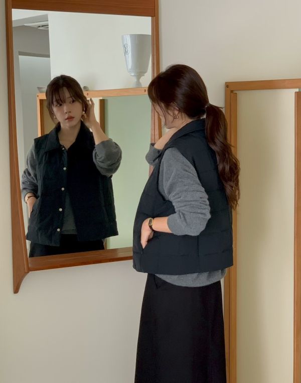 【TIZZI】鹽系鋪棉格子尼龍背心 鋪棉背心 TIZZI,鋪棉背心,背心,疊穿