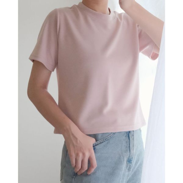 < 闆娘自帶包色款 > 超親膚舒服質感百搭圓領嫩Qt 短T,日常,短袖,圓領,素色,親膚