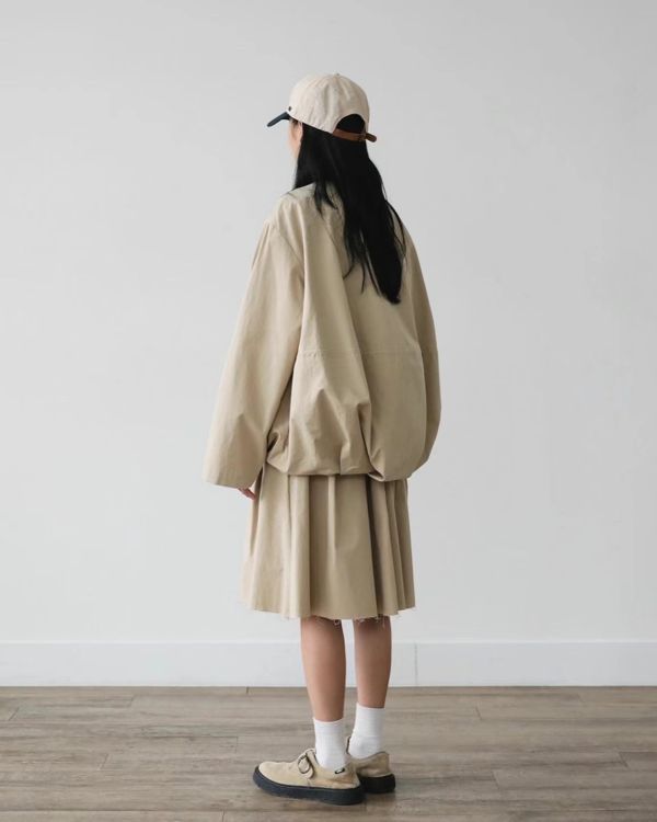 日系復古圓領寬鬆外套  落肩 澎澎 露營風 日系,圓領,外套,薄外套,純棉,南瓜,澎澎,可愛