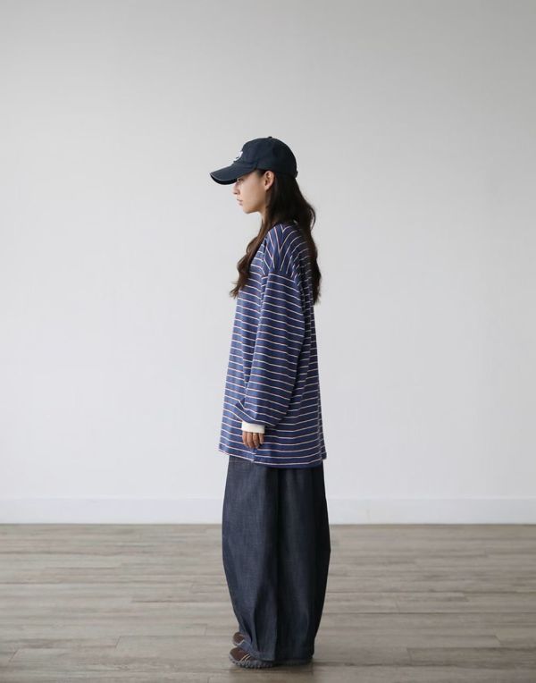 不退色丹寧氣球褲 繭型褲 寬褲 鬆緊牛仔褲 氣球褲,繭型褲,寬褲,鬆緊,日系復古,OVERSIZE