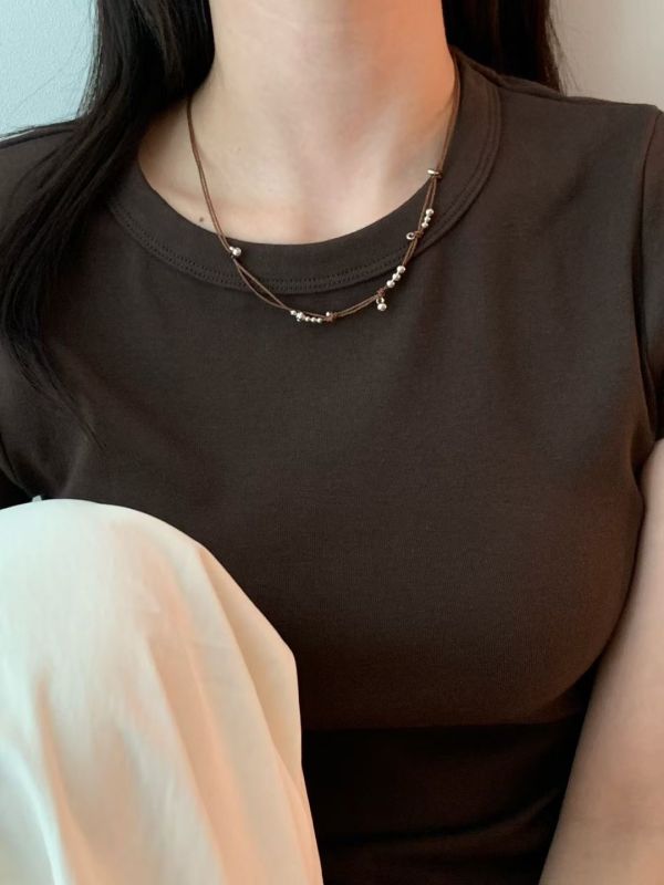 【無聲之界 Quiet Realm】雙層細繩珠子項鍊 串珠項鍊,雙層細繩,珠子,繩鍊,頸鍊