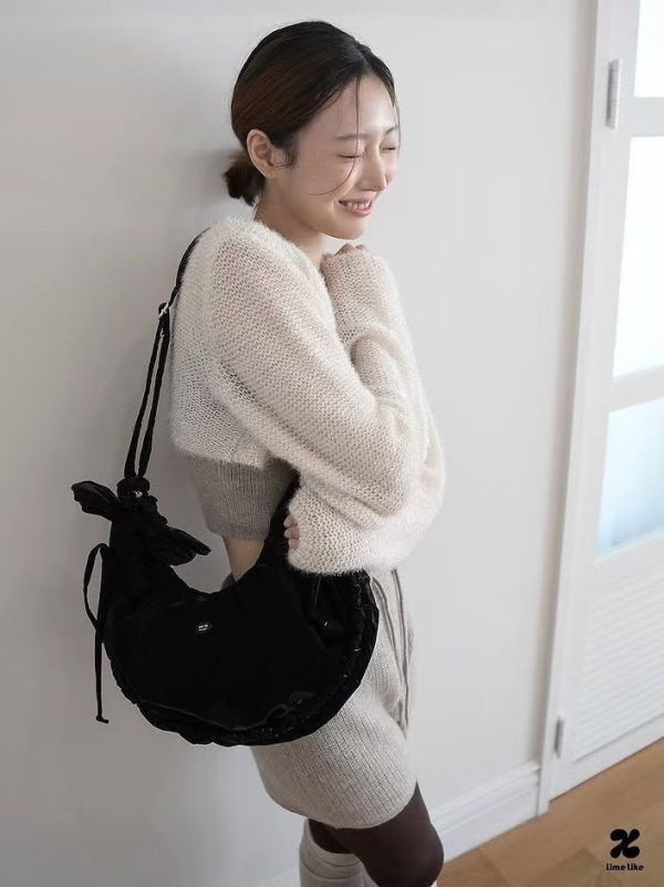 LIMELIKE 甜鹽系蝴蝶結腋下包 雲朵花結肩背包 輕量側背包 