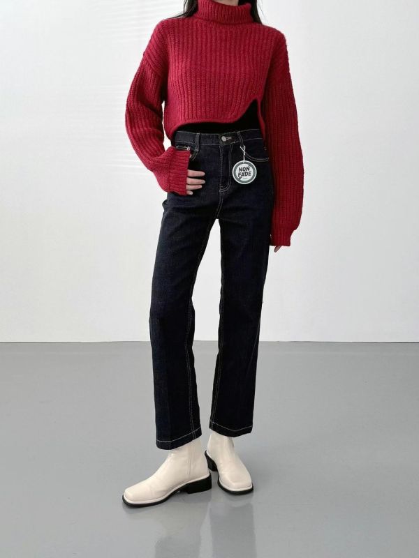 （現貨+預購）不退色窄管直筒9分褲 牛仔褲 九分褲,9分,牛仔褲,深藍,不退色